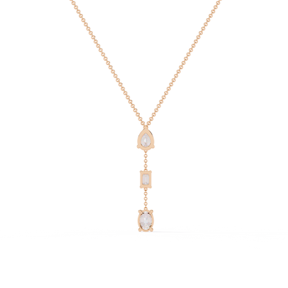 Trinity Drop – Pear, Baguette & Oval Lab Diamond Pendant in 14K Gold