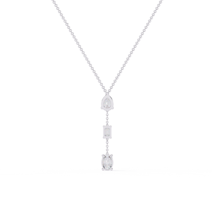 Trinity Drop – Pear, Baguette & Oval Lab Diamond Pendant in 14K Gold