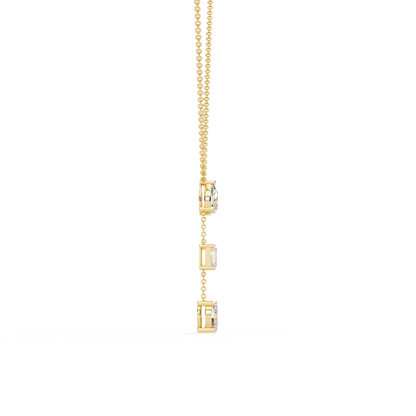 Trinity Drop – Pear, Baguette & Oval Lab Diamond Pendant in 14K Gold