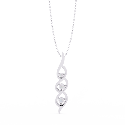Eternal Twist – 3-Stone Lab Diamond Pendant in 14K Gold