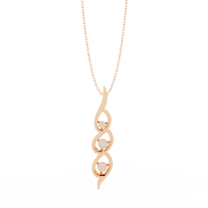 Eternal Twist – 3-Stone Lab Diamond Pendant in 14K Gold