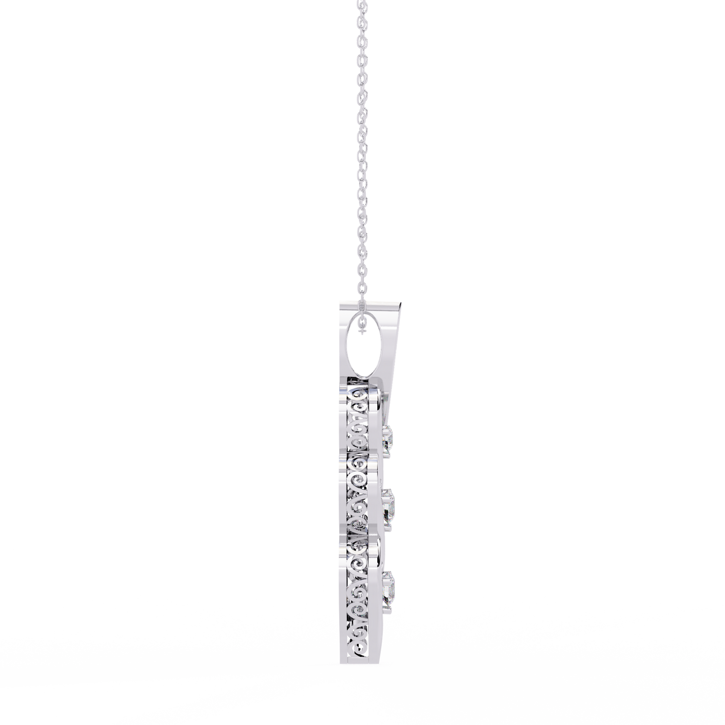 Eternal Twist – 3-Stone Lab Diamond Pendant in 14K Gold