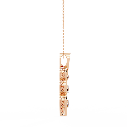 Eternal Twist – 3-Stone Lab Diamond Pendant in 14K Gold