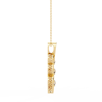 Eternal Twist – 3-Stone Lab Diamond Pendant in 14K Gold