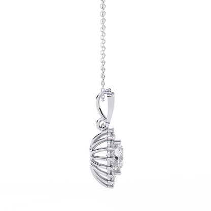 Amour Radiant – Heart Halo Lab Diamond Pendant in 14K Gold