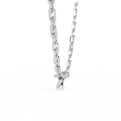 Bold Link – Oval Pavé Diamond Clasp Necklace in 14K Gold