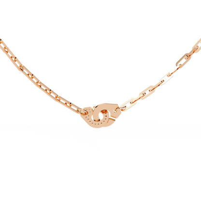 Bold Link – Oval Pavé Diamond Clasp Necklace in 14K Gold