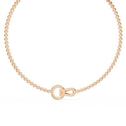 Unity Lock – Diamond Bezel Tennis Necklace in 14K Gold