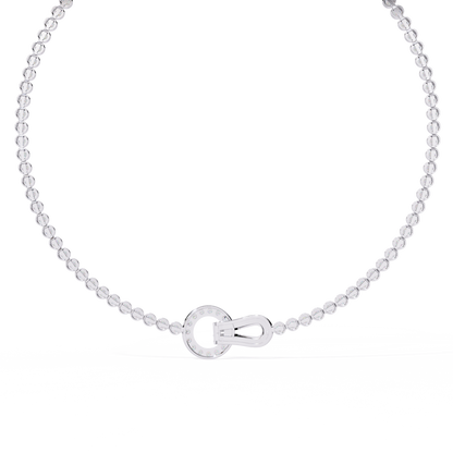 Unity Lock – Diamond Bezel Tennis Necklace in 14K Gold