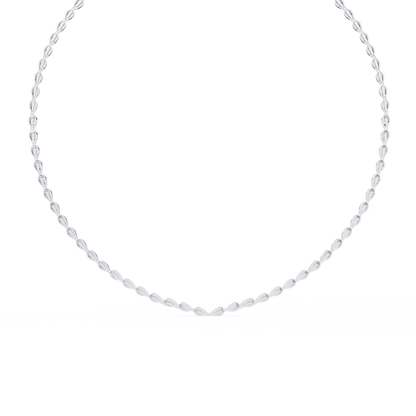 Aurora Curve – Pear Diamond Half Rivière Necklace in 14K Gold
