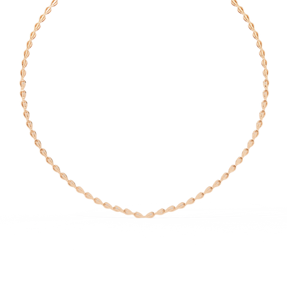 Aurora Curve – Pear Diamond Half Rivière Necklace in 14K Gold