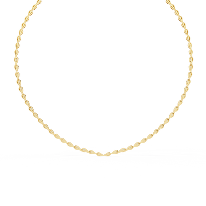 Aurora Curve – Pear Diamond Half Rivière Necklace in 14K Gold