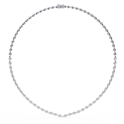 Aurora Curve – Pear Diamond Half Rivière Necklace in 14K Gold