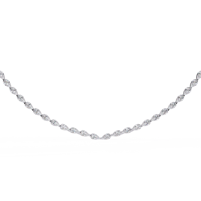 Aurora Curve – Pear Diamond Half Rivière Necklace in 14K Gold
