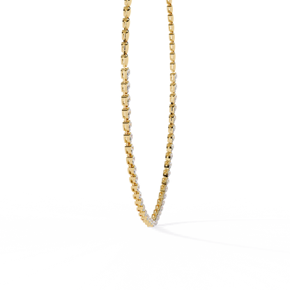 Aurora Curve – Pear Diamond Half Rivière Necklace in 14K Gold