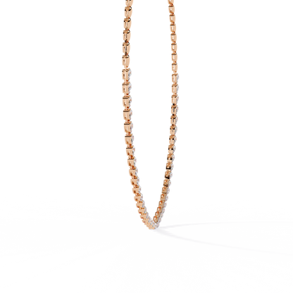 Aurora Curve – Pear Diamond Half Rivière Necklace in 14K Gold