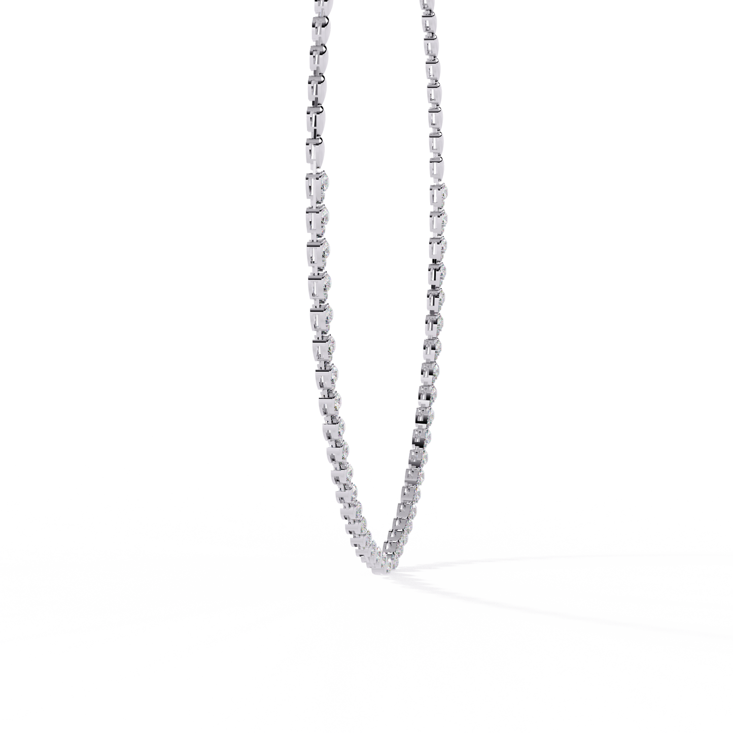 Aurora Curve – Pear Diamond Half Rivière Necklace in 14K Gold