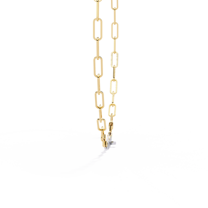 Linear Shine – Pavé Bar Link Chain Necklace in 14K Gold