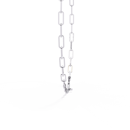 Linear Shine – Pavé Bar Link Chain Necklace in 14K Gold