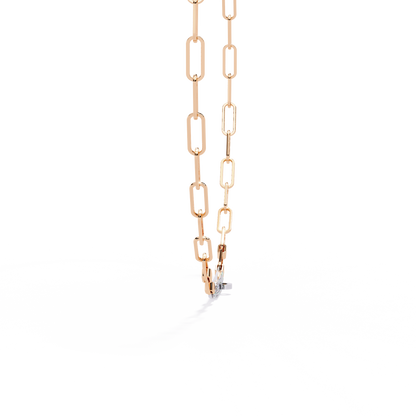 Linear Shine – Pavé Bar Link Chain Necklace in 14K Gold