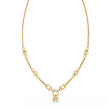 Infinity Knot – Diamond Link Necklace in 14K Gold