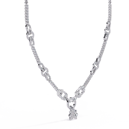 Infinity Knot – Diamond Link Necklace in 14K Gold