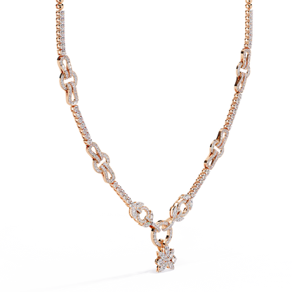 Infinity Knot – Diamond Link Necklace in 14K Gold