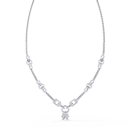 Infinity Knot – Diamond Link Necklace in 14K Gold