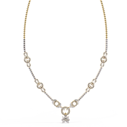 Infinity Knot – Diamond Link Necklace in 14K Gold