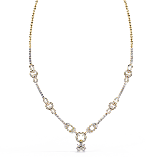 Infinity Knot – Diamond Link Necklace in 14K Gold