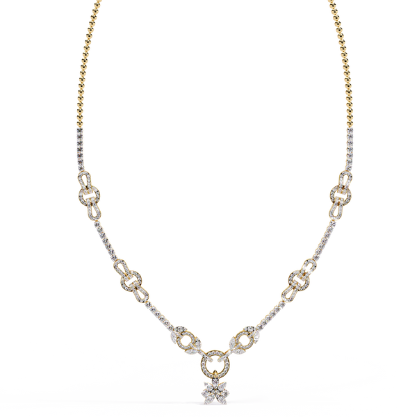 Infinity Knot – Diamond Link Necklace in 14K Gold