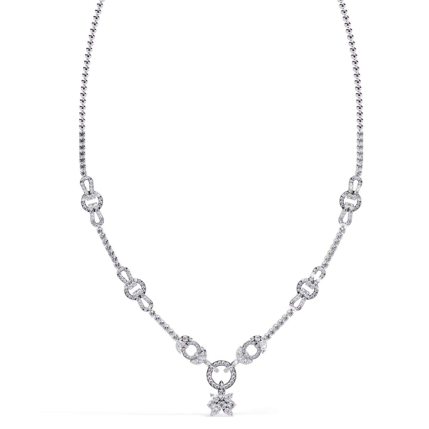 Infinity Knot – Diamond Link Necklace in 14K Gold
