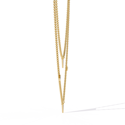 GeoFlare – Diamond Triangle Layered Necklace in 14K Gold