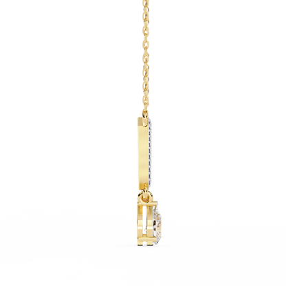V-Curve Pear Drop – Lab Diamond Pendant Necklace in 14K Gold