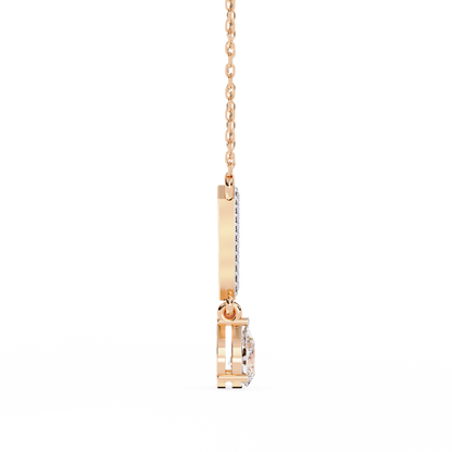 V-Curve Pear Drop – Lab Diamond Pendant Necklace in 14K Gold