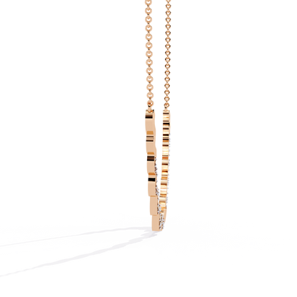 WaveLine Silhouette – Diamond Pavé Ripple Necklace in 14K Gold