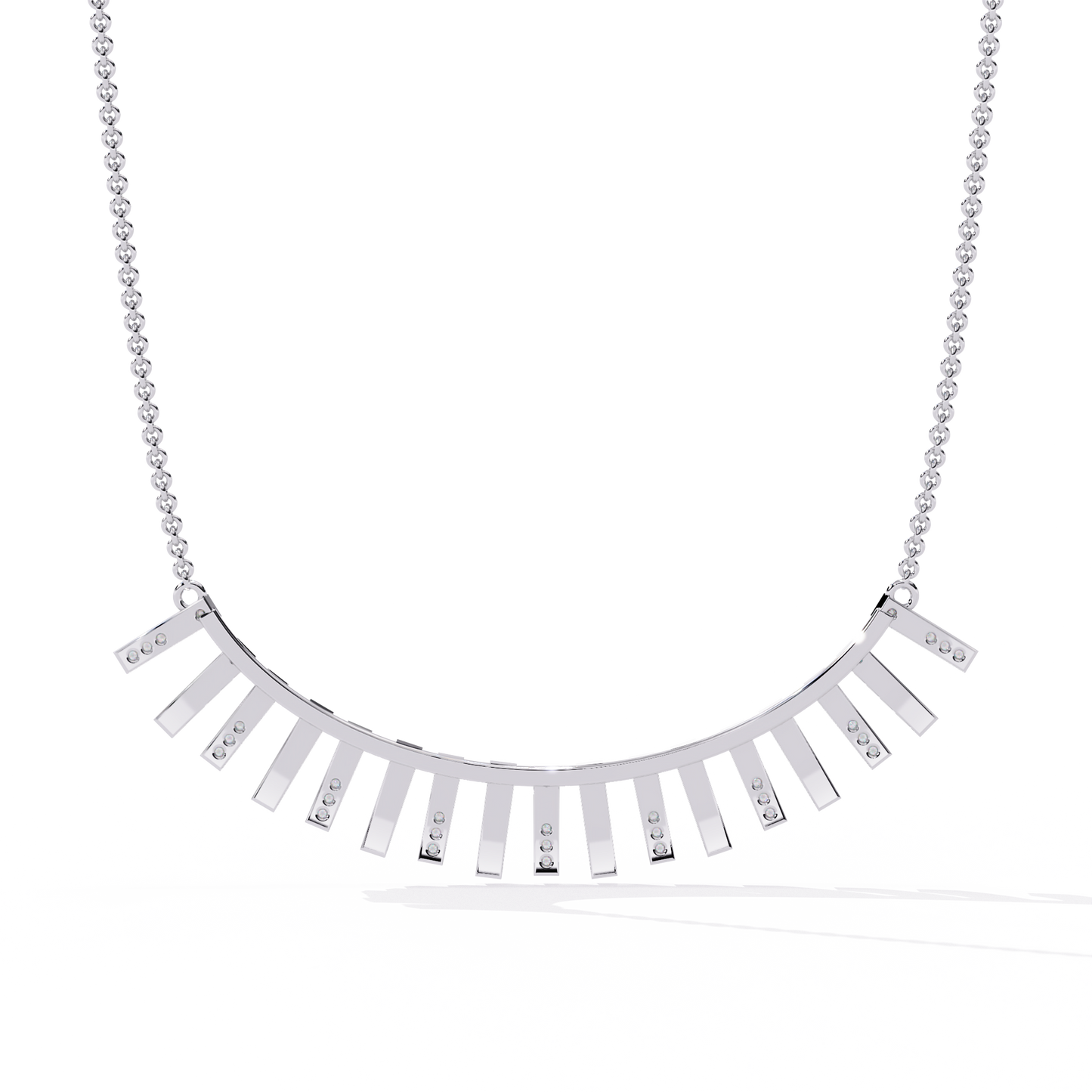 Art Deco Ray – Vertical Bar Lab Diamond Necklace in 14K Gold