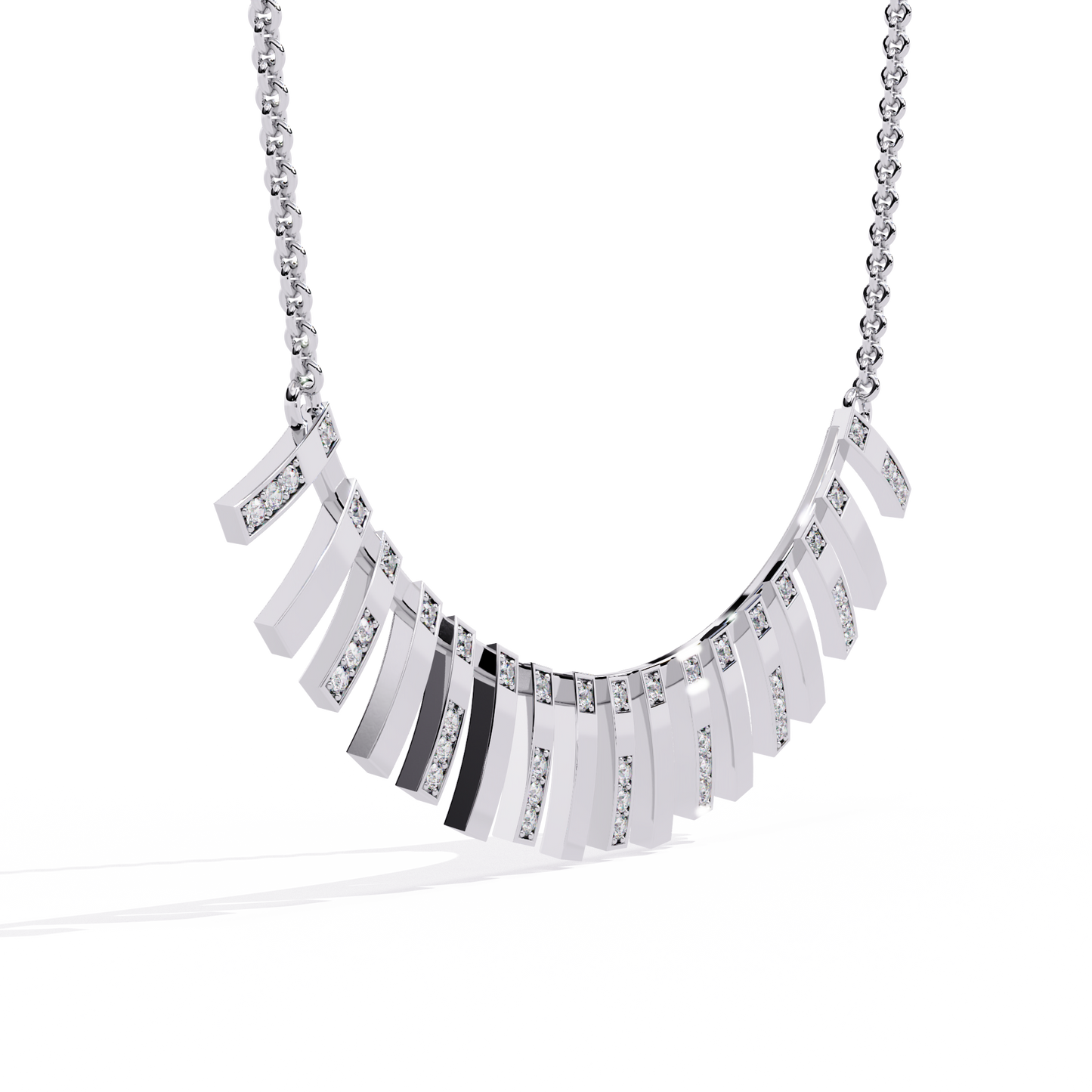 Art Deco Ray – Vertical Bar Lab Diamond Necklace in 14K Gold