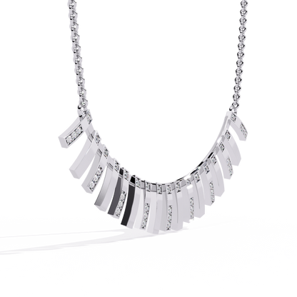 Art Deco Ray – Vertical Bar Lab Diamond Necklace in 14K Gold