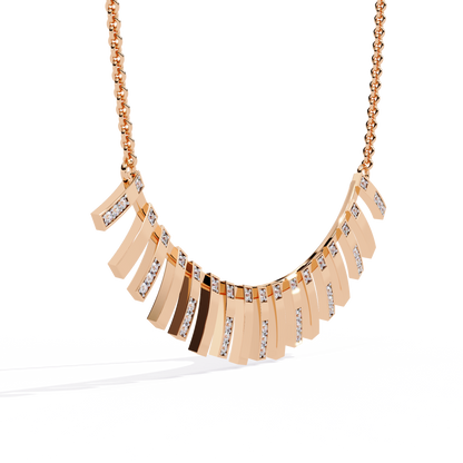Art Deco Ray – Vertical Bar Lab Diamond Necklace in 14K Gold
