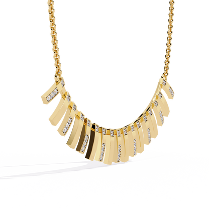 Art Deco Ray – Vertical Bar Lab Diamond Necklace in 14K Gold