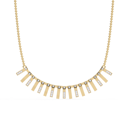 Art Deco Ray – Vertical Bar Lab Diamond Necklace in 14K Gold