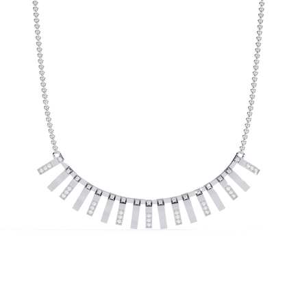 Art Deco Ray – Vertical Bar Lab Diamond Necklace in 14K Gold