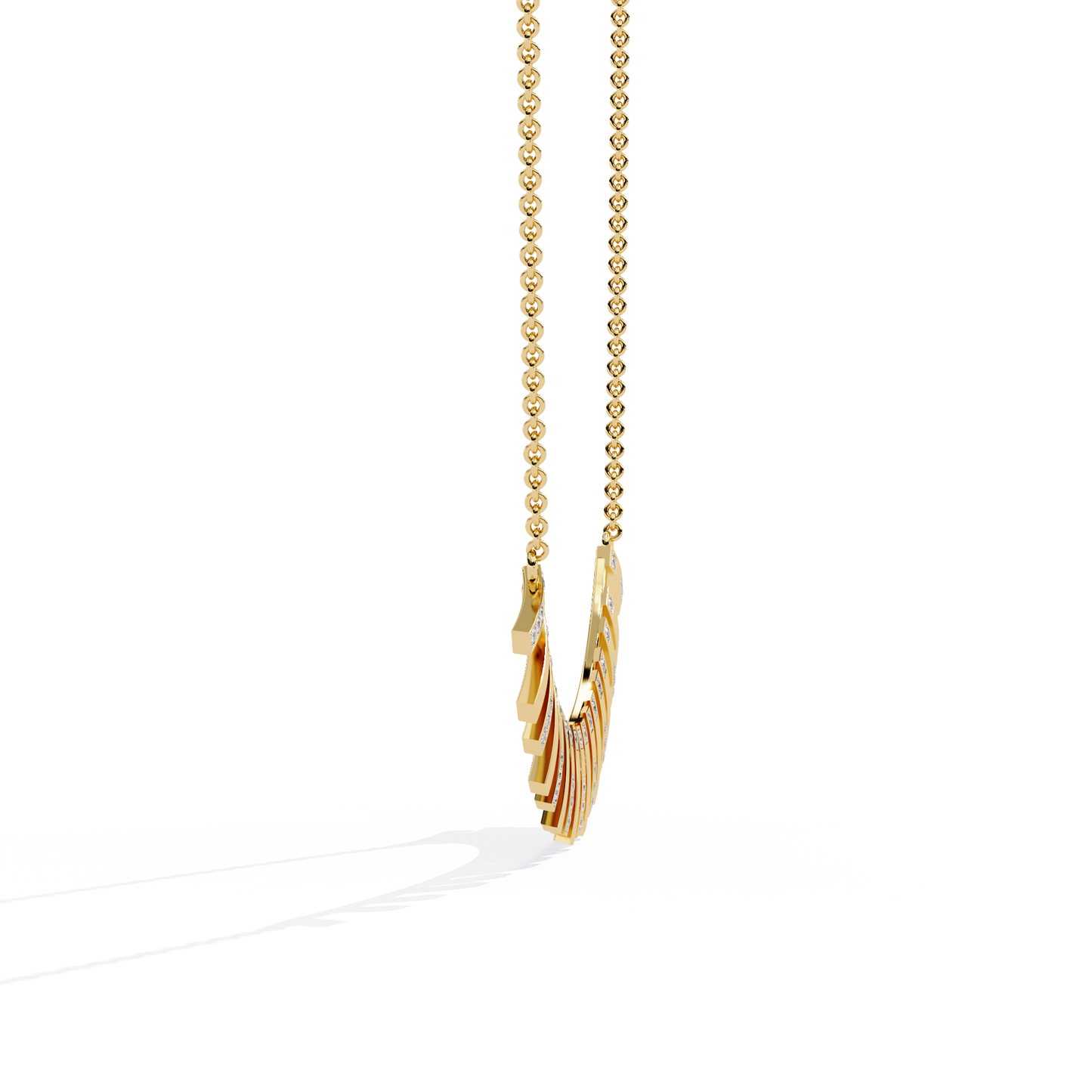 Art Deco Ray – Vertical Bar Lab Diamond Necklace in 14K Gold