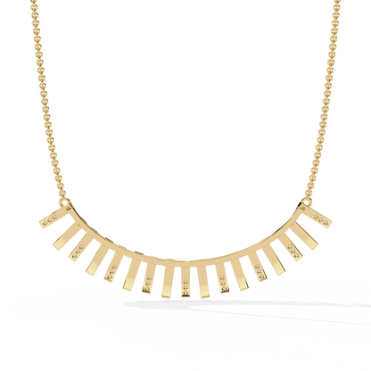 Art Deco Ray – Vertical Bar Lab Diamond Necklace in 14K Gold