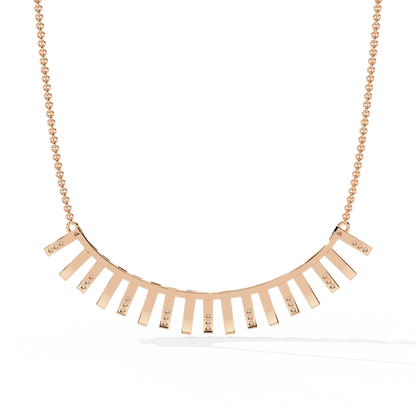 Art Deco Ray – Vertical Bar Lab Diamond Necklace in 14K Gold