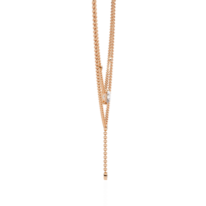 Cascade Point – Emerald Lab Diamond Y Drop Necklace in 14K Gold