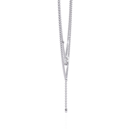 Cascade Point – Emerald Lab Diamond Y Drop Necklace in 14K Gold