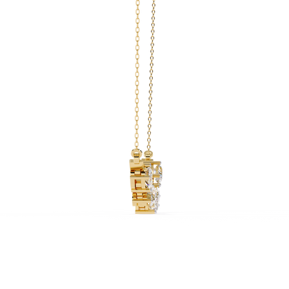 Radiant Mélange – Mixed Shape Lab Diamond Bar Necklace in 14K Gold