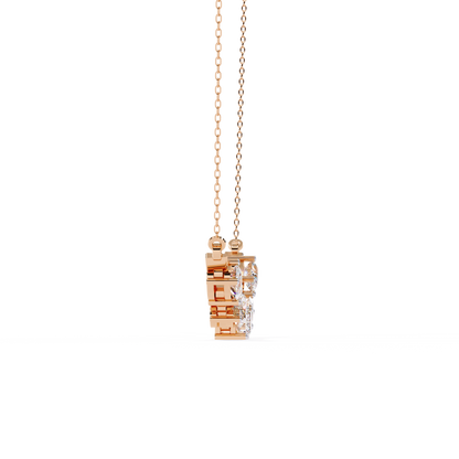 Radiant Mélange – Mixed Shape Lab Diamond Bar Necklace in 14K Gold